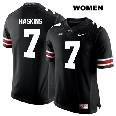 Women's NCAA Ohio State Buckeyes Dwayne Haskins #7 College Stitched Authentic Nike White Number Black Football Jersey LX20D22RU